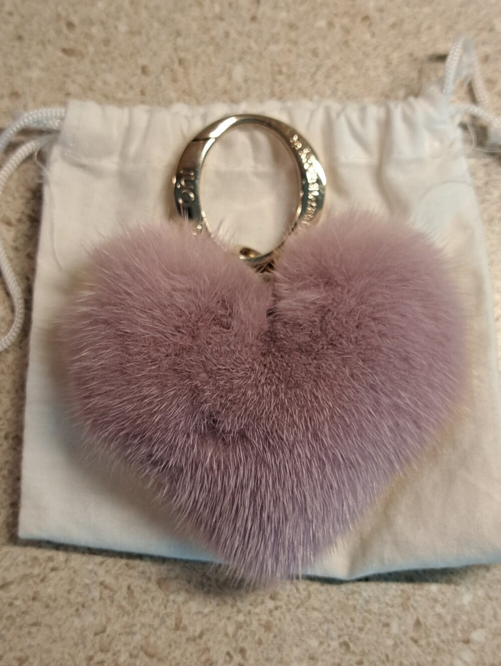 Genuine Fur Heart Charm